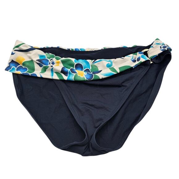 Nautica Womens Sz XL Bikini Swimsuit Bottom Navy Blue W/ Floral Print - Picture 1 of 3